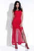 Lace maxi dress F413 color RED