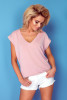 Top basic vneck K103 color Pinkpowder