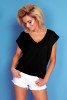 Top basic vneck K103 color Black