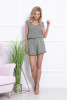 Beach jumpsuit with lace F717 color Olive