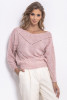 Sweater with lace and neckline F765 color Pinkpowder