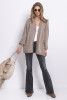 Loose-fit cardigan with delicate lace F763 color Mocca