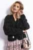 Cardigan CHUNKY KNIT F800 color Black