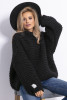 Sweter CHUNKY KNIT luźny w prążek F790 Kolor Czarny