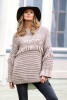 Sweter CHUNKY KNIT z frędzlami F820 Kolor Mocca