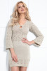 Mini lace boho dress F981 color Beige