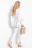 Woolen sweater with a loose fit F1053 color Ecru