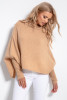 Woolen sweater with a loose fit F1053 color Carmel