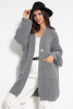 Woolen buttoned cardigan with pockets, F1085 color Grey