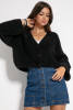 Butted short cardigan, F1062 color Black