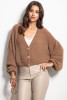 Butted short cardigan, F1062 color Carmel