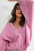 Short-style cardigan with buttons F1158 color Pink