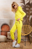 Hooded sweatshirt and trousers with prints F1076 color Yellow