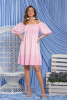 Short summer dress with embroidery F1224 color Pinkpowder