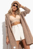 Loose cardigan with a hood F1284 color Latte