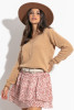 Woolen sweater with a V-neck F1273 color Carmel