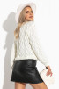 Classic braided sweater F1285 color Ecru