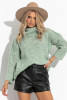 Loose turtleneck sweater F1270 color Icegreen