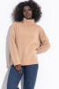 Loose wool turtleneck sweater F1350 color Carmel