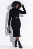 Wool dress with a fitted cut F1366 color Black