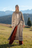 Long jacquard cardigan with a belt  F1380 color Mocca