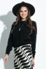 Woolen sweater with a round neckline F1275 color Black