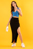 Long pencil skirt ribbed knit  F1442 color Black