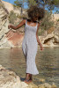 Summer shiny dress with straps F1459 color Selenit