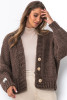 Short cardigan with a thick weave F1501 color Espresso