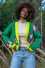 Short mushroom-themed cardigan, buttoned, colorful F1505