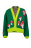 Short mushroom-themed cardigan, buttoned, colorful F1505