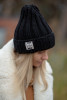 Chunky knit warm hat F1527 color Black