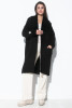 Long cardigan with a wide shawl collar F1535 color Black