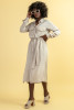 Long shirt dress with a belt F1657 color Beige