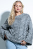 Sweter z grubymi warkoczami CHUNKY KNIT F780 Kolor Szary