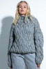 Wool sweater with a thick knit F839 color Grey