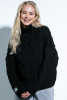 Wool sweater with a thick knit F839 color Black