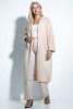 Long, straight cardigan F1720 color Beige