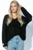 Light Alpaca Wool Openwork Sweater F1730 color Black