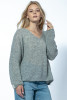 Light Alpaca Wool Openwork Sweater F1730 color Grey