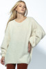 Loose oversized sweater F1724 color Ecru