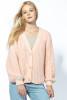 Classic Buttoned Short Cardigan F1733 color Pinkpowder