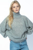 Seamless oversized turtleneck alpaca wool sweater F1729 color Grey