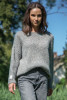 CLASSIC SWEATER MADE FROM UNDYED ALPACA WOOL AND MACO COTTON F1743 color Grey