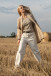 Cardigan made from undyed alpaca wool and maco cotton F1748