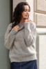 SEAMLESS OVERSIZED SWEATER WITH TURTLENECK AND ROLLED CUFFS MADE FROM ALPACA WOOL F1750 color Grey