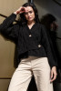 Asymmetric buttoned cardigan F1751 color Black