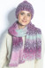 COLORFUL ALPACA WOOL HAT AND SCARF SET F1758