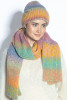 COLORFUL ALPACA WOOL HAT AND SCARF SET F1760