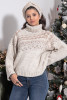 Sweater Norwegian pattern F1354 color Beige melange